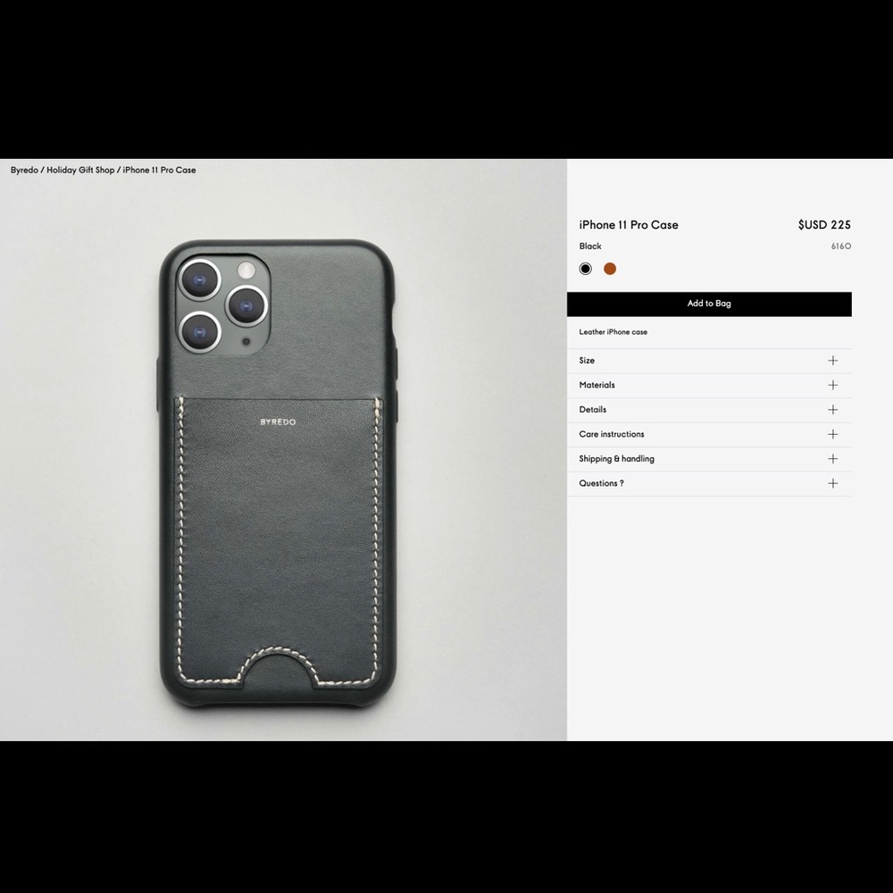 Brand new Byredo Lether IPhone 11 Pro leather case.